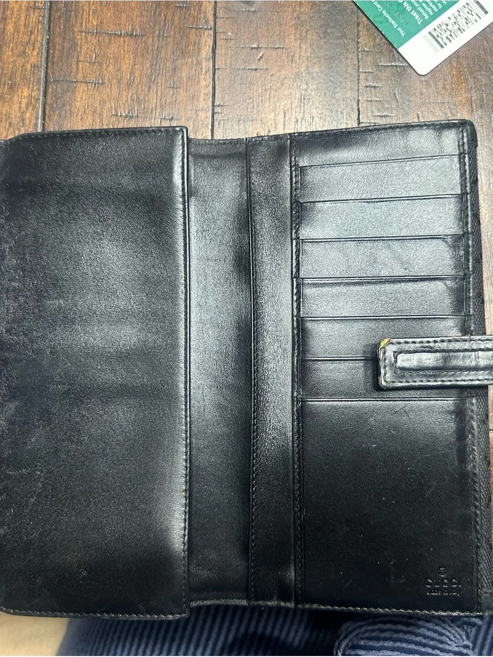Gucci Black Canvas Wallet with Gold-Tone GG Buckle - Picture 3 of 9